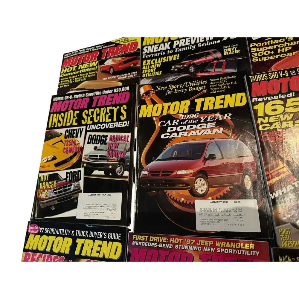 MOTOR TREND Magazines (9) 1994 1995 1996 Saleen Mustang Pontiac Ferrari Porsche‎
